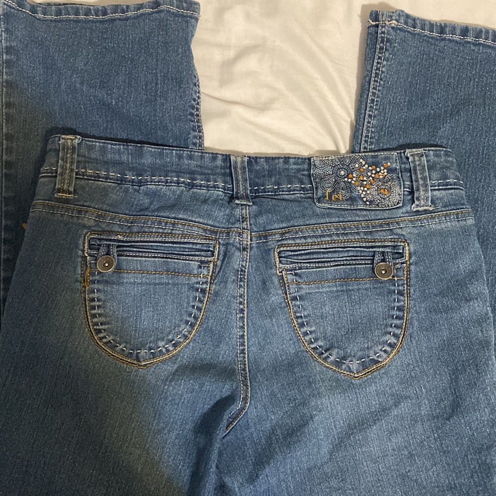 vintage low rise flat jeans